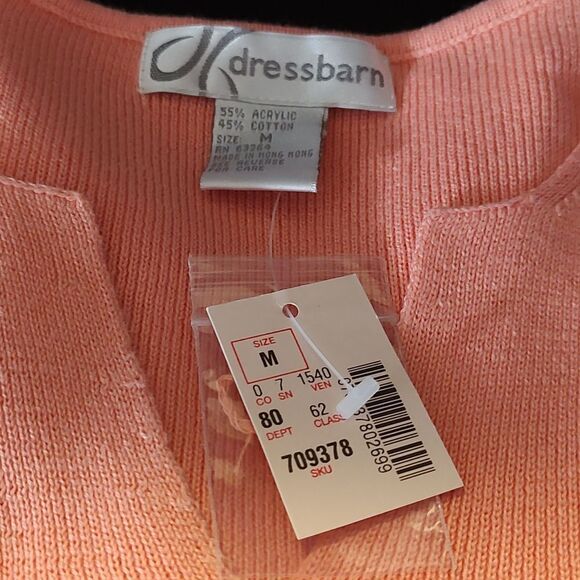 Dress barn peach 3/4 length sleeve sweater Sz M NWT - Picture 4 of 4
